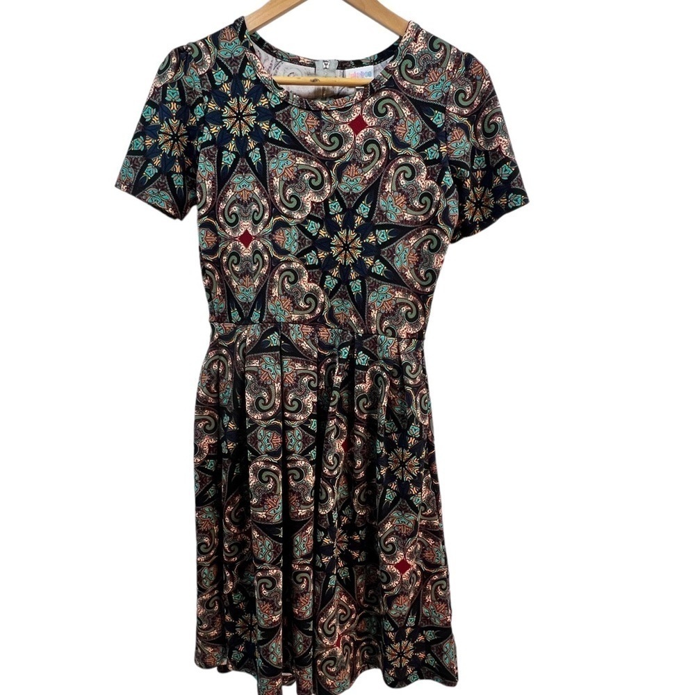 LuLaRoe Women’s Size Small Multicolor Dress.  Black/Green